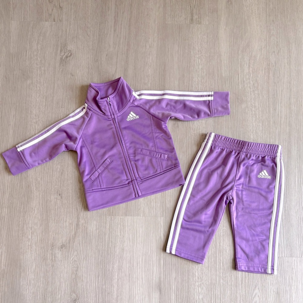 adidas Kids Matching Set in Purple and White